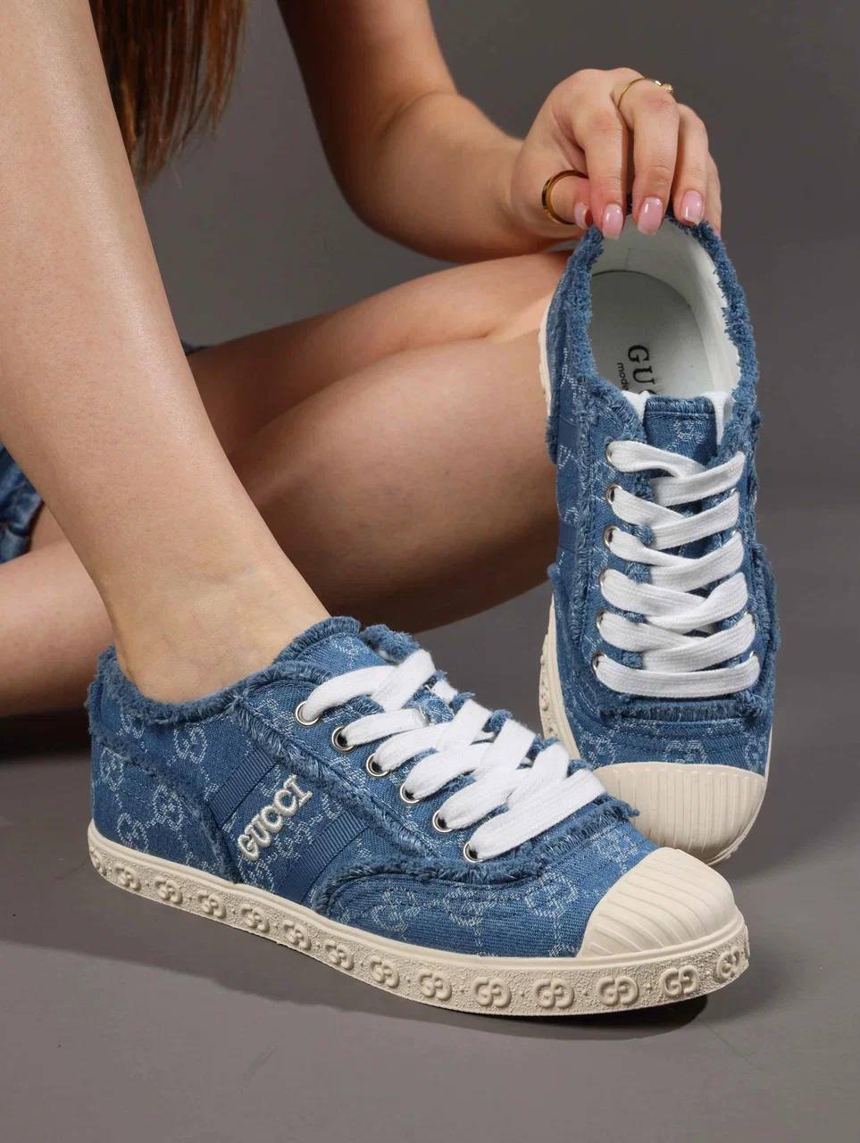 Кеды женские брендовые джинсовые синие 3582 Кеды женские брендовые джинсовые синие 3582