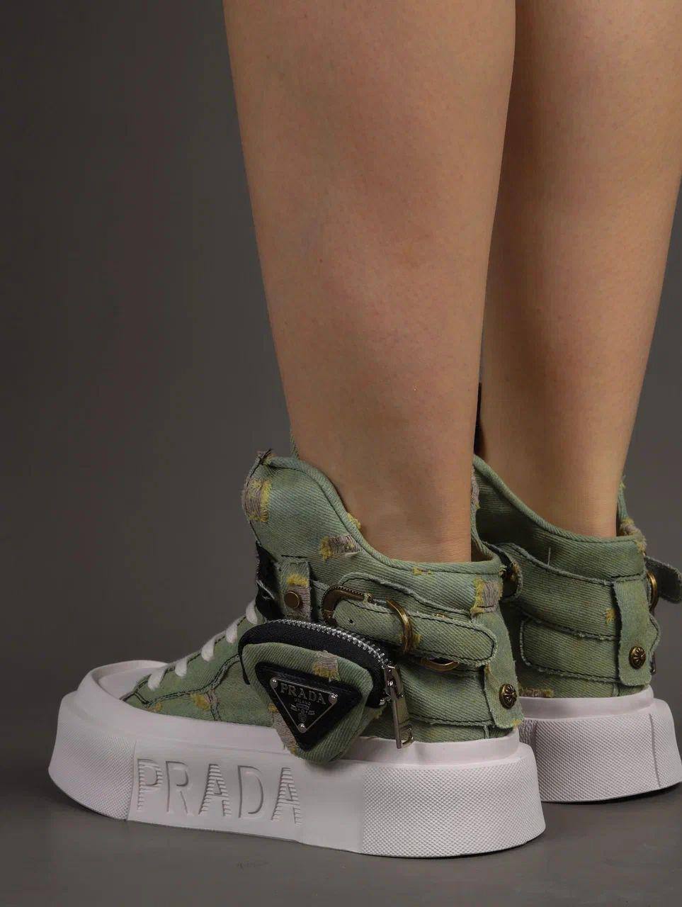 Ботинки женские брендовые текстильные хаки 3637 Ботинки женские брендовые текстильные хаки 3637