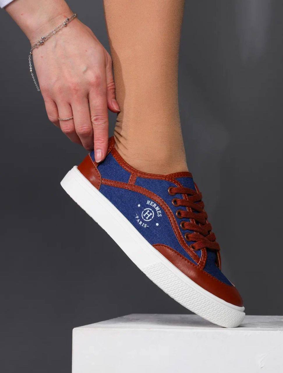 Кеды женские брендовые натуральная кожа с текстилем коричневые 3664 Кеды женские брендовые натуральная кожа с текстилем коричневые 3664