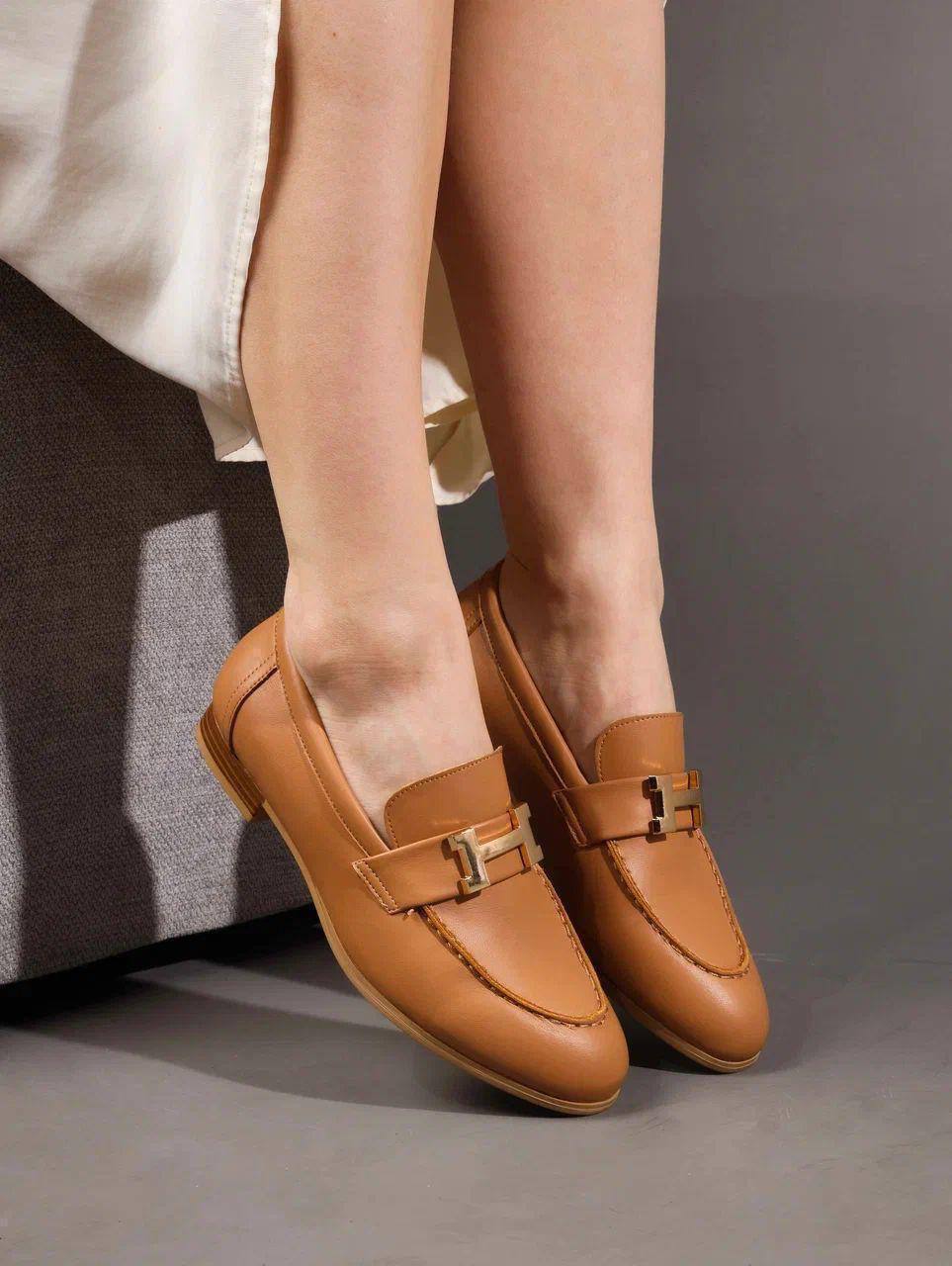 Лоферы женские брендовые натуральная кожа коричневые 3646