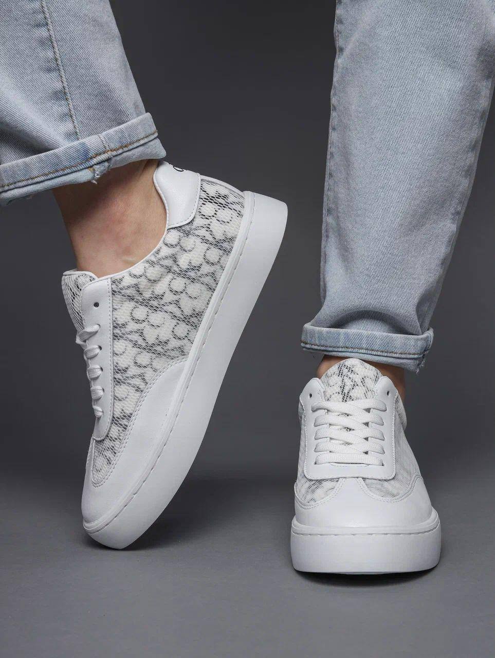 Кеды женские брендовые натуральная кожа с текстилем белые 3611 Кеды женские брендовые натуральная кожа с текстилем белые 3611