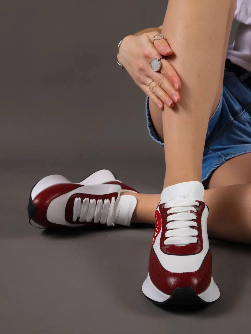 Кроссовки женские брендовые натуральная кожа бордовые 3578 Кроссовки женские брендовые натуральная кожа бордовые 3578