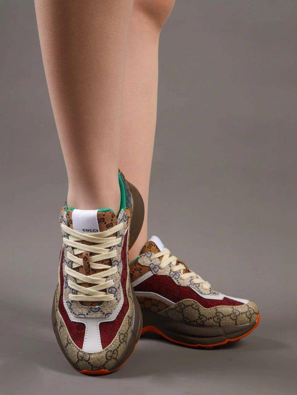 Кроссовки женские брендовые джинсовые коричневые 3619