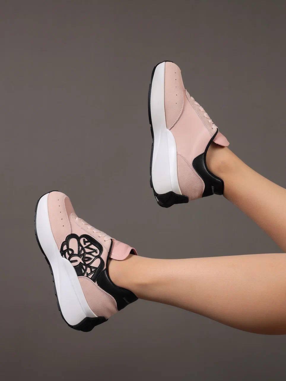 Кроссовки женские брендовые натуральная кожа розовые 3579 Кроссовки женские брендовые натуральная кожа розовые 3579