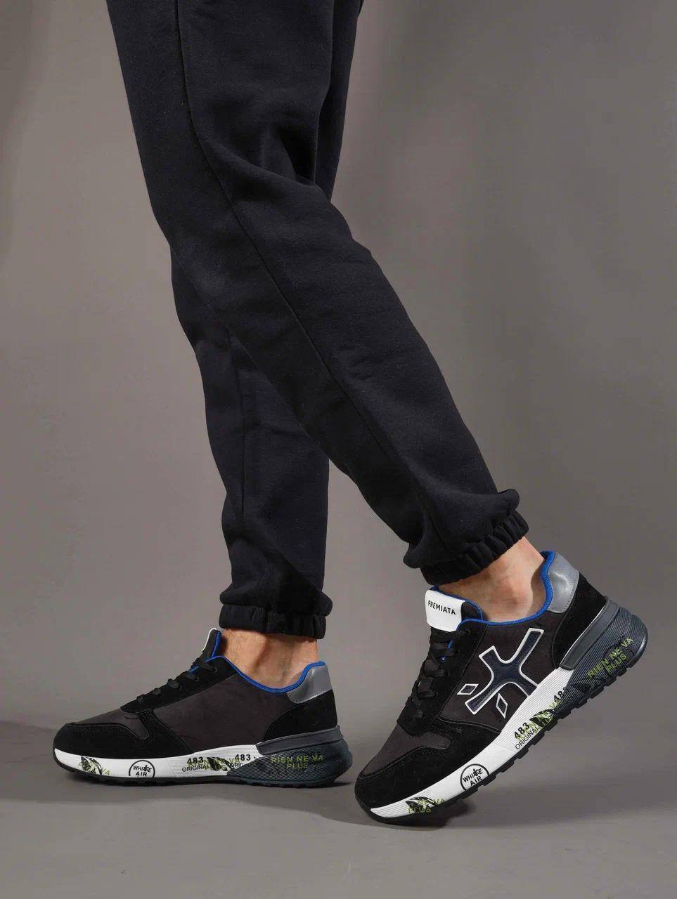 Кроссовки мужские брендовые искусственная кожа черные 3698 Кроссовки мужские брендовые искусственная кожа черные 3698