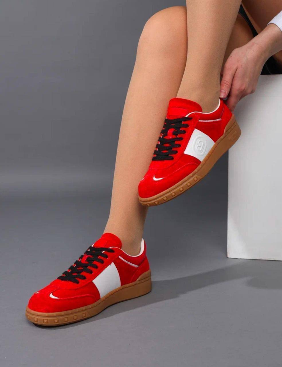 Кеды женские брендовые натуральная замша красные 3691 Кеды женские брендовые натуральная замша красные 3691