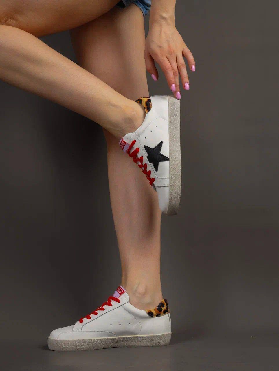 Кеды женские брендовые натуральная кожа белые 3752