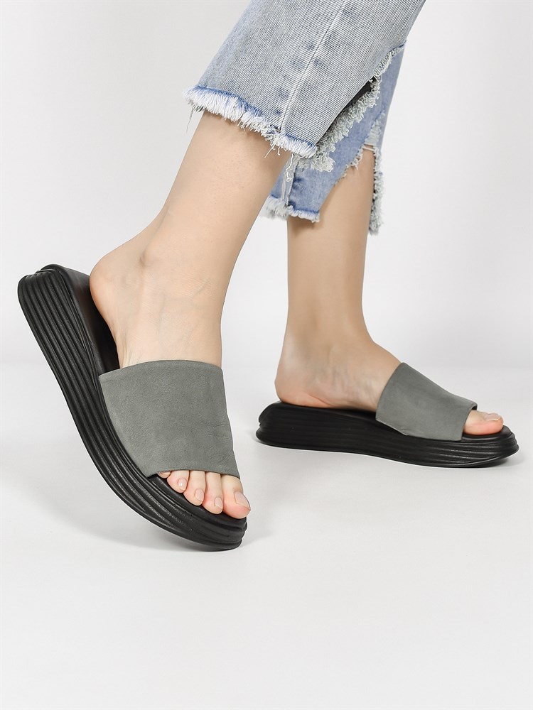 Сабо женские летние натуральный нубук серые 400 Terlik Сабо женские летние натуральный нубук серые 400 Terlik