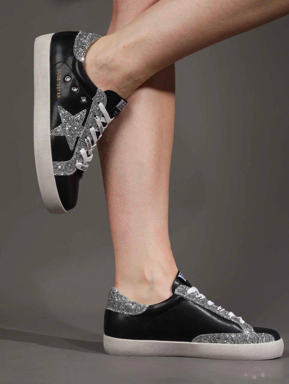 Кеды женские брендовые натуральная кожа черные 3757