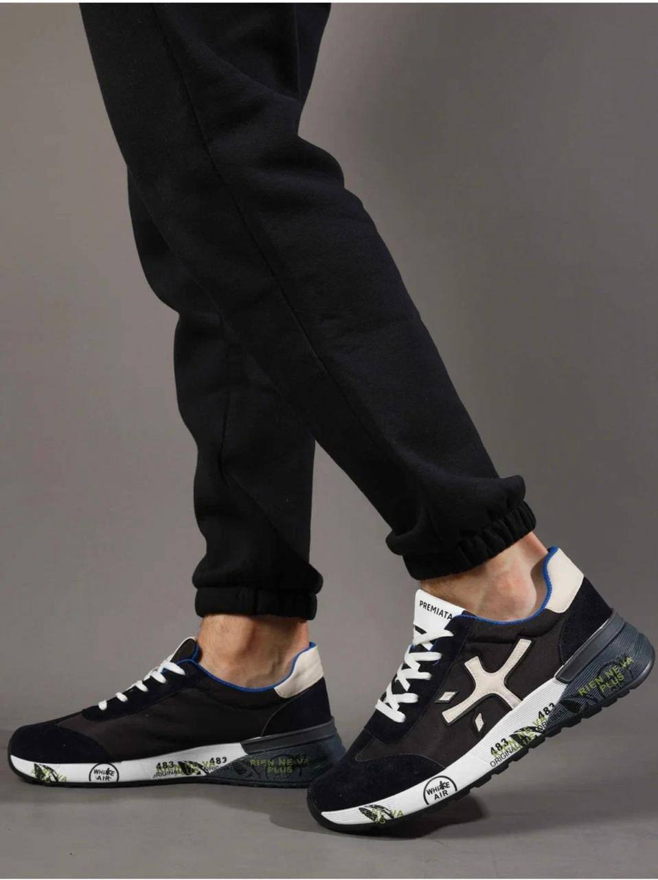 Кроссовки мужские брендовые искусственная кожа черные 3714 Кроссовки мужские брендовые искусственная кожа черные 3714