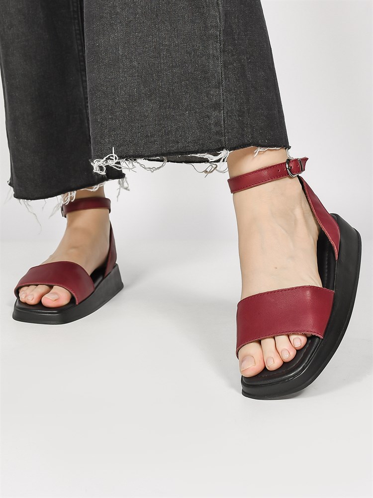 Босоножки женские летние натуральная кожа бордовые 310 Kiremit Босоножки женские летние натуральная кожа бордовые 310 Kiremit