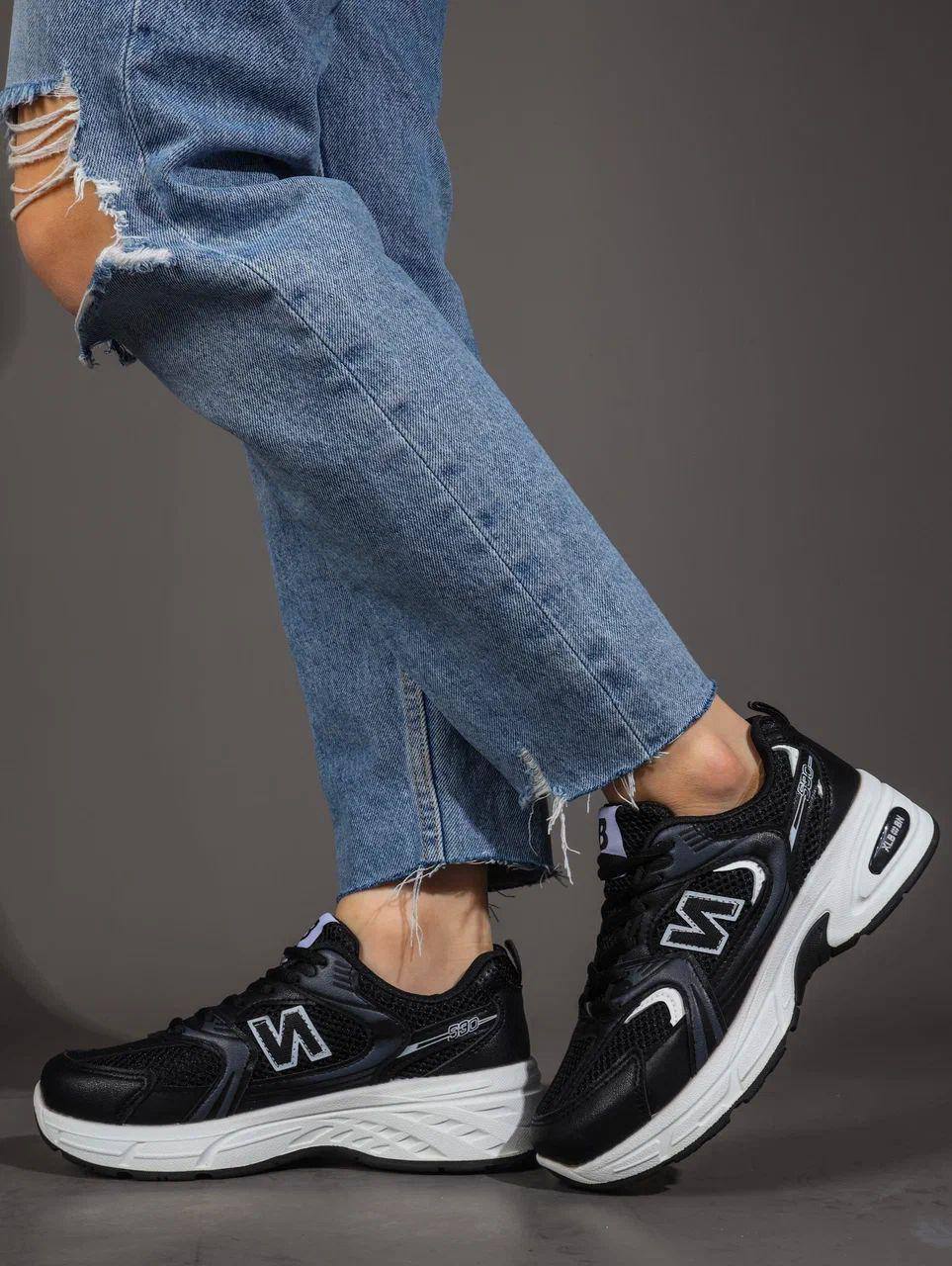 Кроссовки женские брендовые искусственная кожа черные 3693