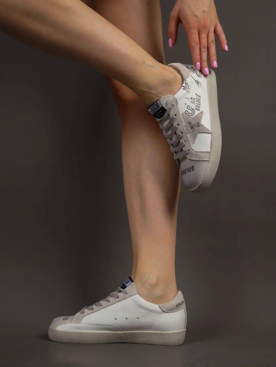 Кеды женские брендовые натуральная кожа белые 3756