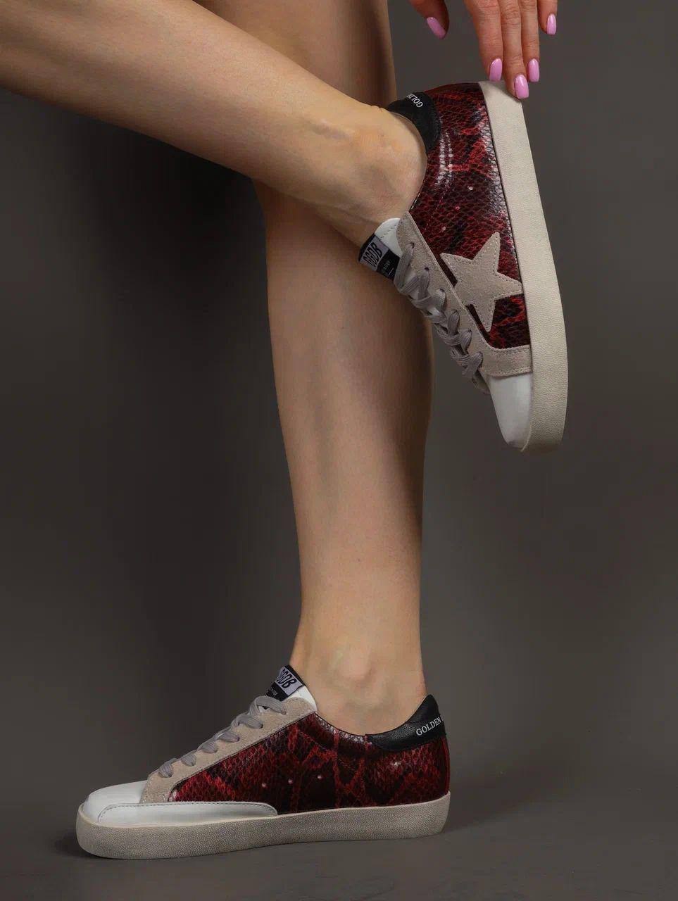 Кеды женские брендовые натуральная кожа рептилия 3742