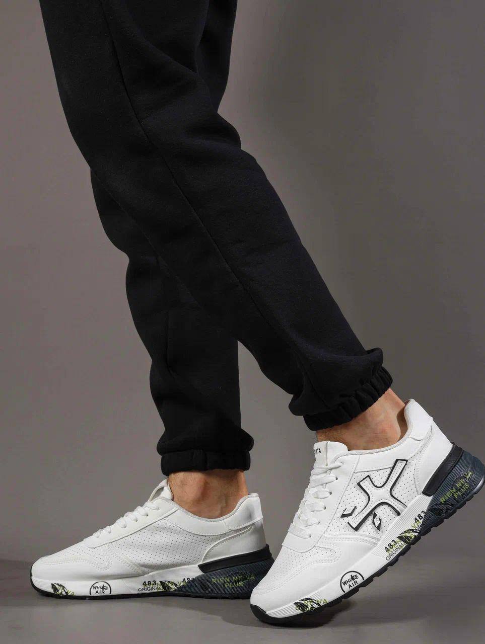 Кроссовки мужские брендовые искусственная кожа белые 3701 Кроссовки мужские брендовые искусственная кожа белые 3701