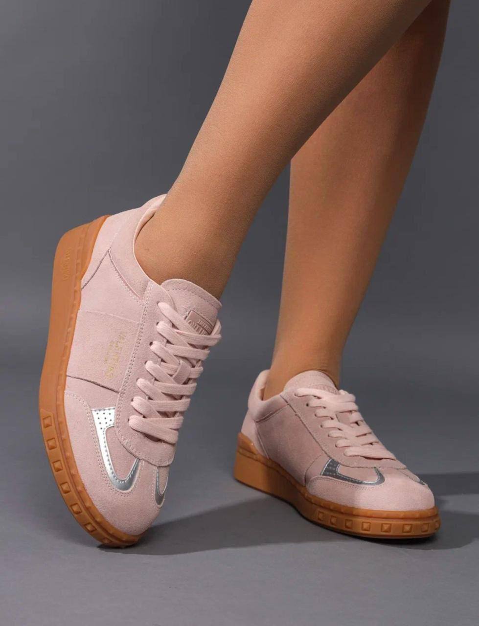 Кеды женские брендовые натуральная замша пудровые 3689 Кеды женские брендовые натуральная замша пудровые 3689