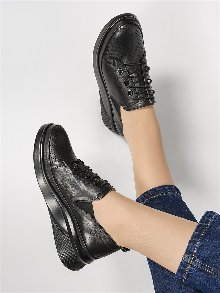 Туфли женские летние натуральная кожа черные 308 Siyah Туфли женские летние натуральная кожа черные 308 Siyah