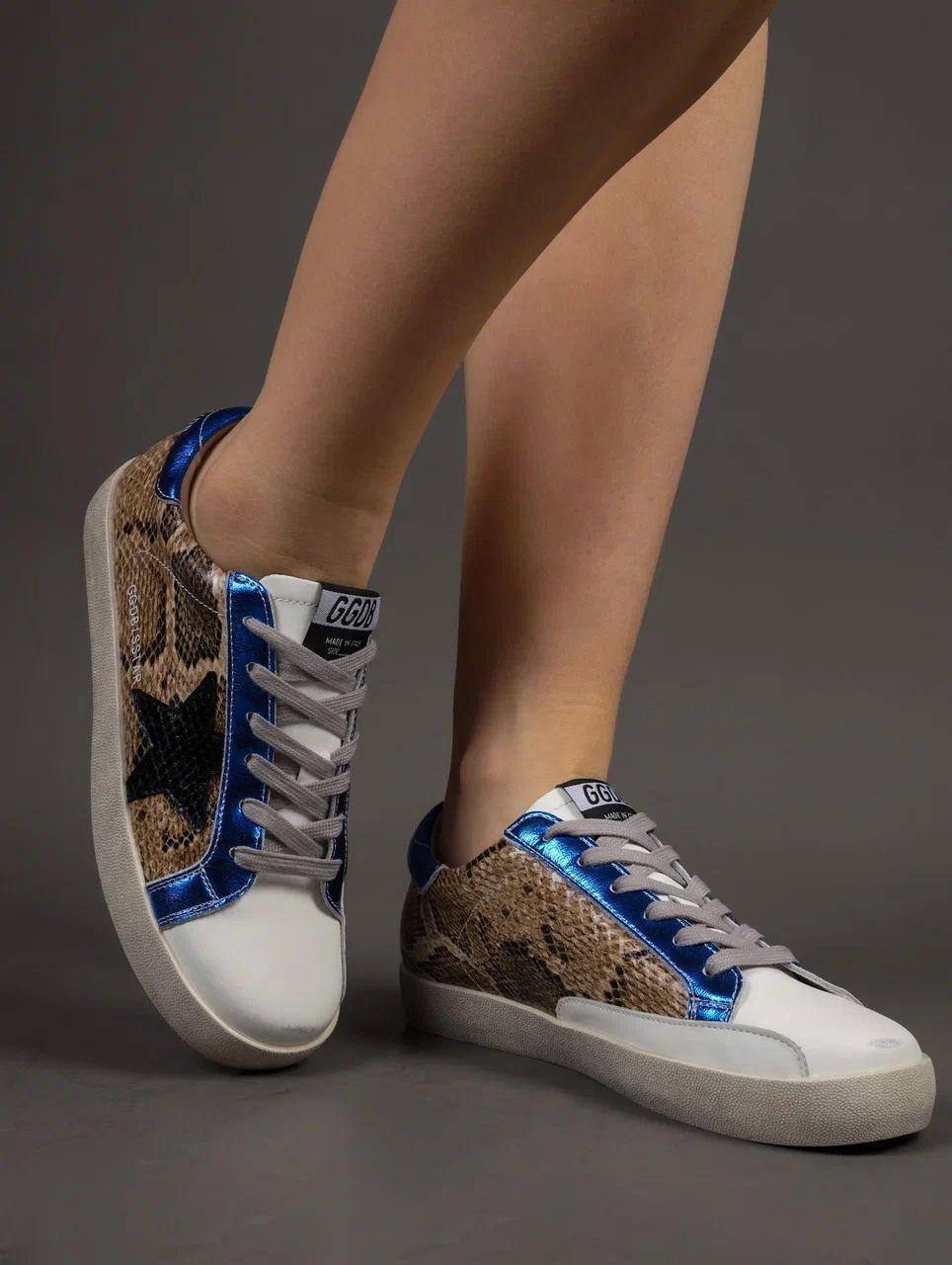 Кеды женские брендовые натуральная кожа рептилия 3741