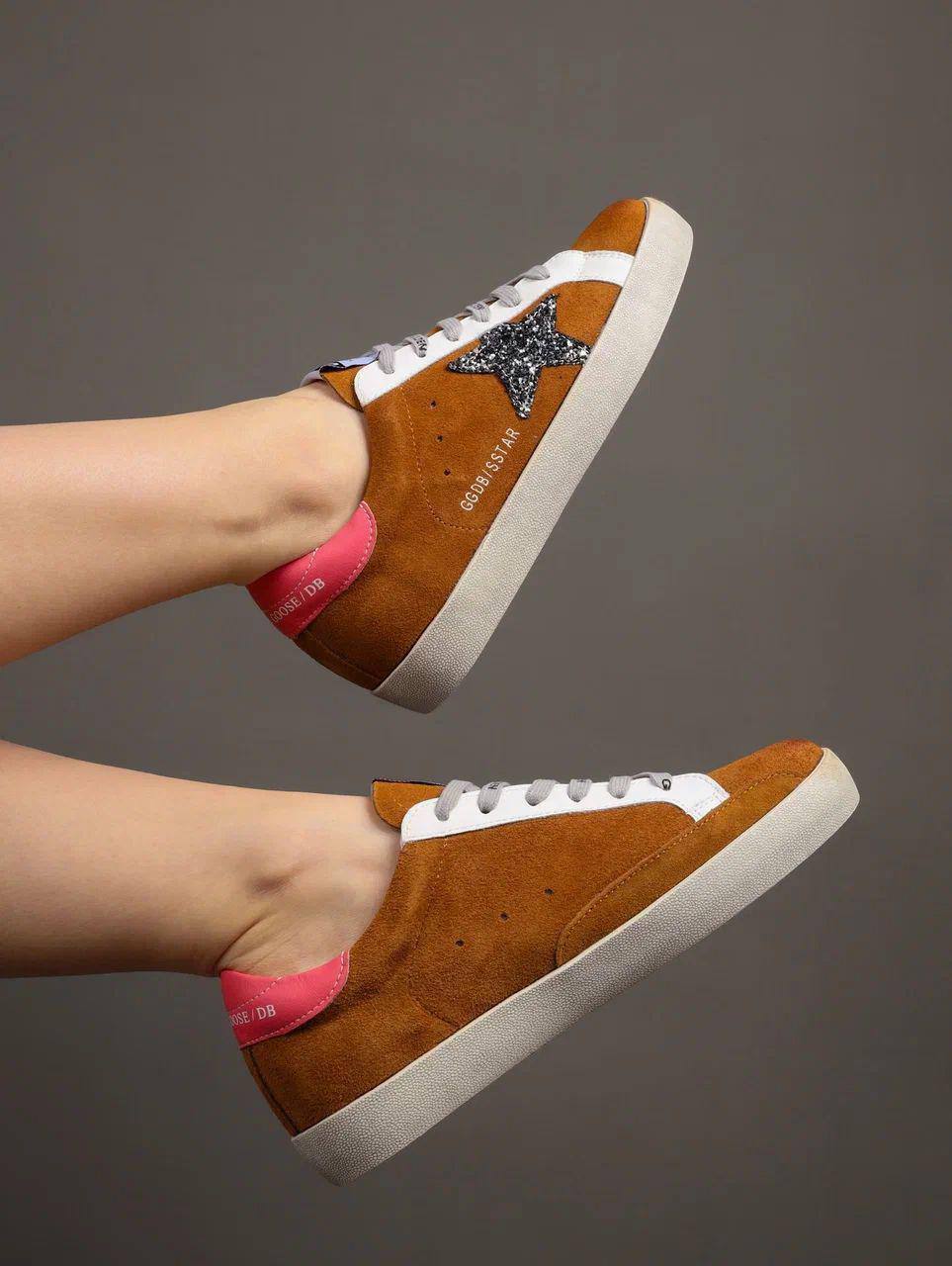 Кеды женские брендовые натуральная замша коричневые 3732