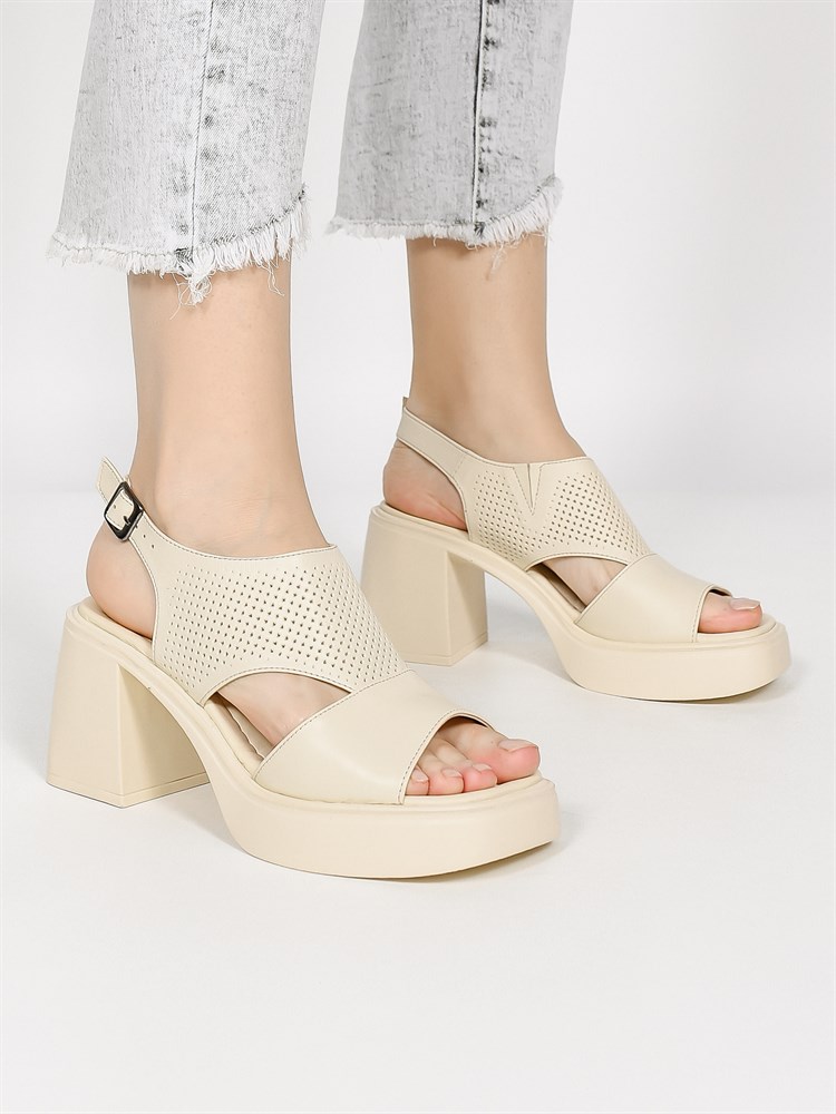 Босоножки женские летние натуральная кожа кремовые 500-03 Босоножки женские летние натуральная кожа кремовые 500-03