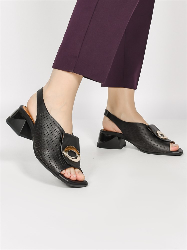 Босоножки женские летние натуральная кожа черные 1604-1 Siyah Босоножки женские летние натуральная кожа черные 1604-1 Siyah