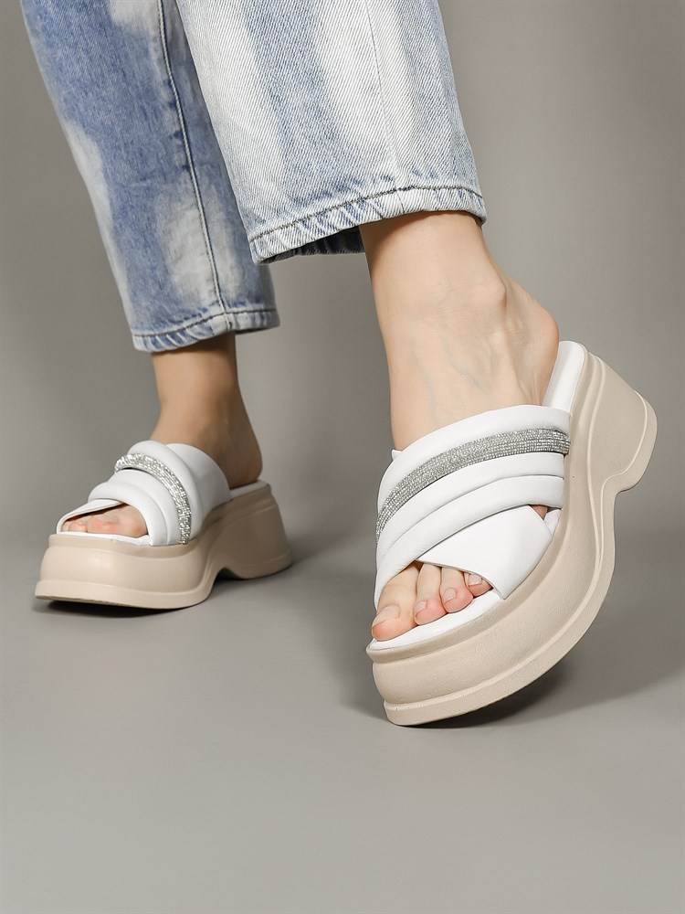 Сабо женские летние натуральная кожа белые 4147 Beyaz