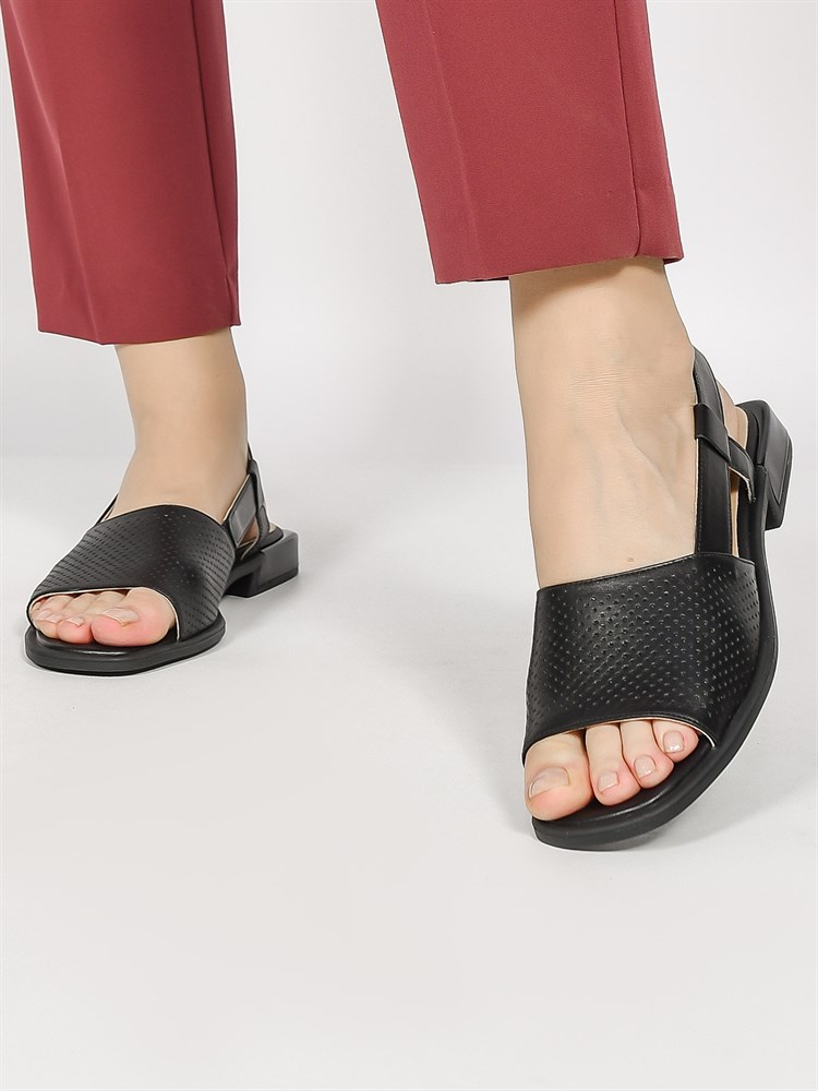 Босоножки женские летние натуральная кожа черные 1498-651 Босоножки женские летние натуральная кожа черные 1498-651