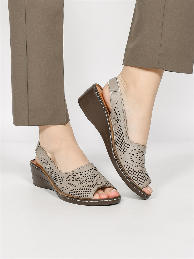 Босоножки женские летние натуральная кожа бежевые 6150-08