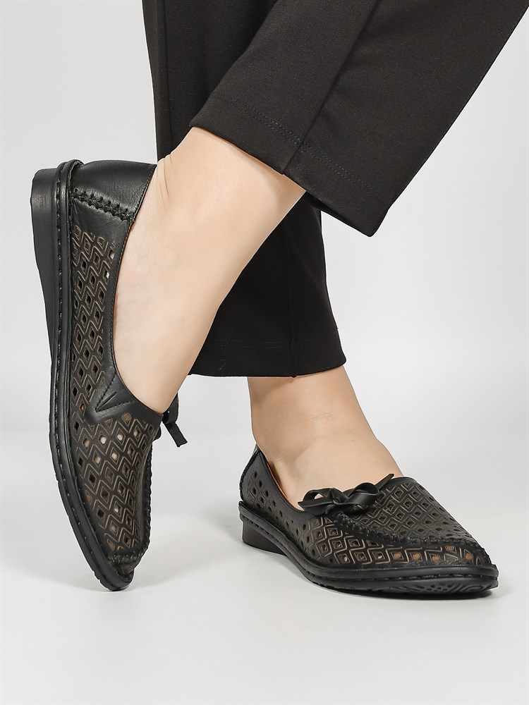 Слиперы женские летние натуральная кожа черные 1461-01