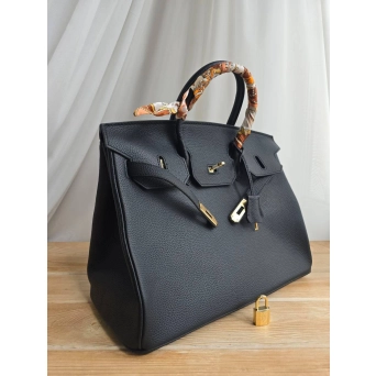 Сумка Hermes Birkin из натуральной кожи черная 3138