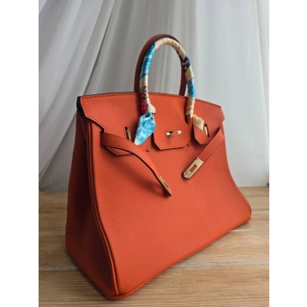 Сумка Hermes Birkin из натуральной кожи оранжевая 3141