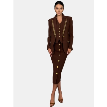 Костюм тройка SCHIAPARELLI коричневый 3169 Костюм тройка SCHIAPARELLI коричневый 3169