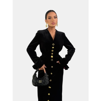 Бархатный костюм Schiaparelli с юбкой черный 3188 Бархатный костюм Schiaparelli с юбкой черный 3188