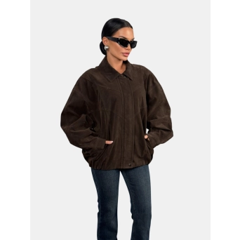 Куртка замшевая оверсайз коричневая 3204 Куртка замшевая оверсайз коричневая 3204