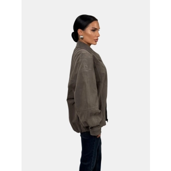 Куртка замшевая оверсайз серая 3206 Куртка замшевая оверсайз серая 3206