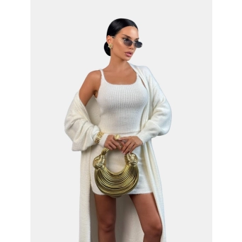 Костюм махровая тройка с юбкой бежевый 3220 Костюм махровая тройка с юбкой бежевый 3220