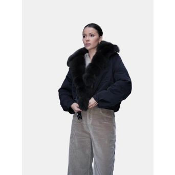 Куртка с натуральным мехом черная 3224 Куртка с натуральным мехом черная 3224