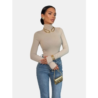 Лонгслив гольф бежевый 3231 Лонгслив гольф бежевый 3231