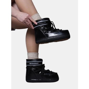 Сноубутсы дутики Moon Boot кожа черные 3310 Сноубутсы дутики Moon Boot кожа черные 3310