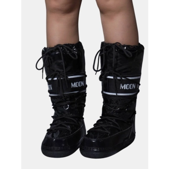 Сноубутсы дутики высокие Moon Boot кожа черные 3323 Сноубутсы дутики высокие Moon Boot кожа черные 3323