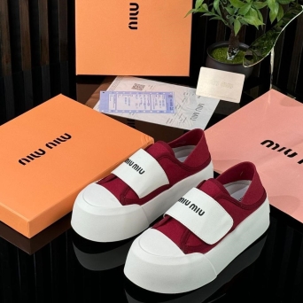 Кеды женские MIU MIU на лето текстильные бордовые 36-40 BU2736