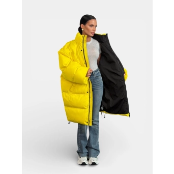 Пуховик оверсайз зимний длинный BALENCIAGA желтый 3363 Пуховик оверсайз зимний длинный BALENCIAGA желтый 3363