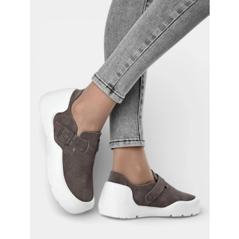 Полуботинки BIRKENSTOCK кожаные серые 3371