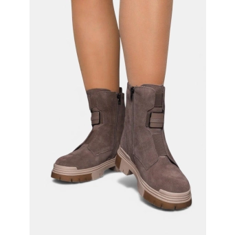 Ботинки зимние кожаные капучино 3389