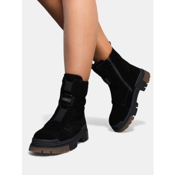 Ботинки зимние кожаные черные 3390