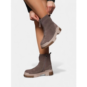 Ботинки зимние кожаные капучино 3391