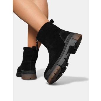 Ботинки зимние кожаные черные 3392