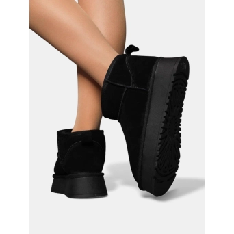 Угги женские зимние натуральная замша черные 3412