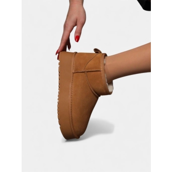 Угги женские зимние натуральная замша коричневые 3413