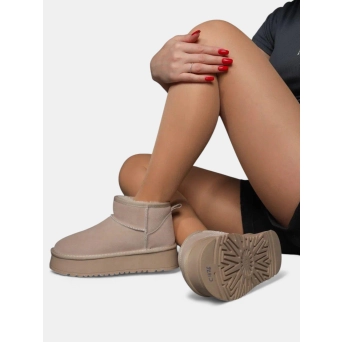 Угги женские зимние натуральная замша бежевые 3414